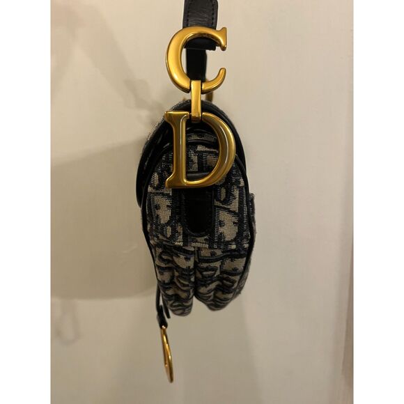 DIOR Blue Saddle Handbag Shoulder Bag Women's Size Small - Picture 7 of 16